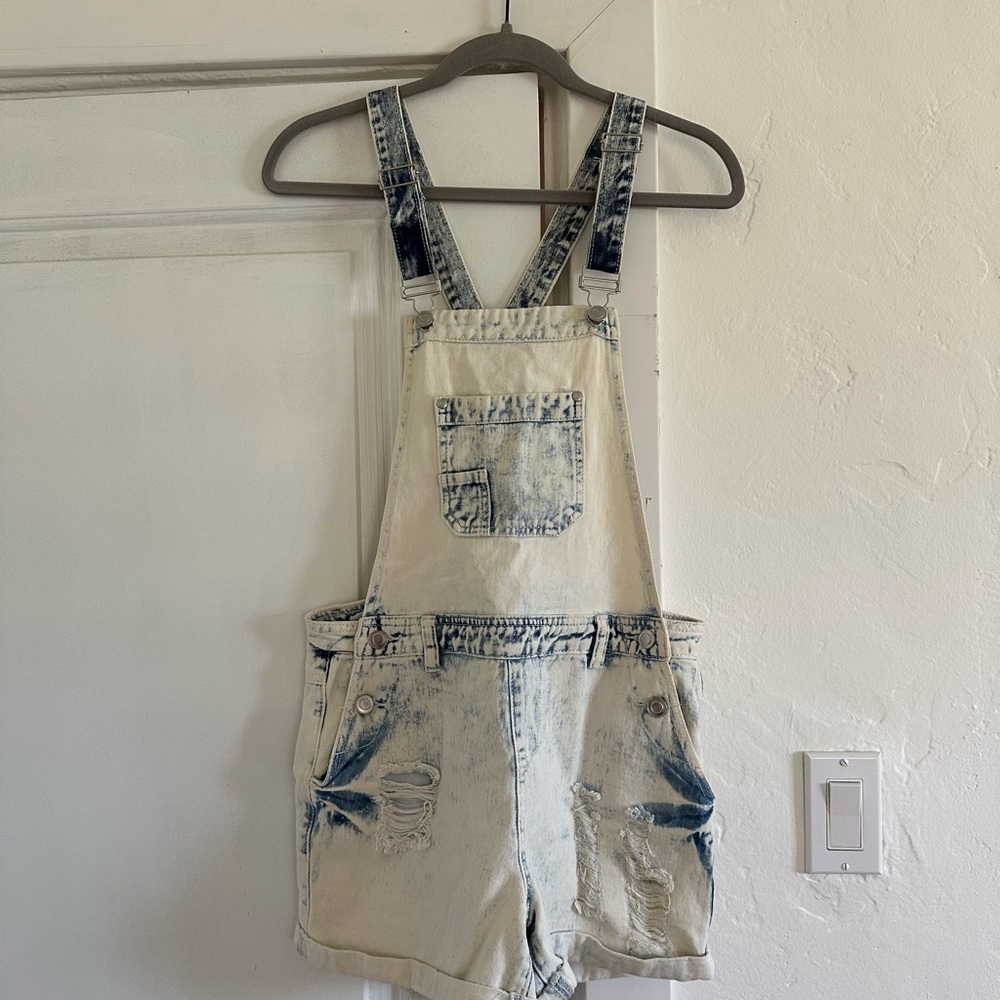 Denim Acid Wash Overalls